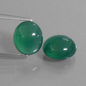Gemme di Agata Verde medio naturale da 6.12 ct, Taglio ovale, Traslucido