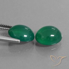 Gemme di Agata Verde foresta naturale da 5.95 ct, Ovale, Traslucido