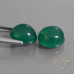 Gemme di Agata Verde foresta naturale da 6.41 ct, Ovale, Traslucido