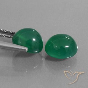 Gemme di Agata Verde medio naturale da 6.70 ct, Ovale, Traslucido