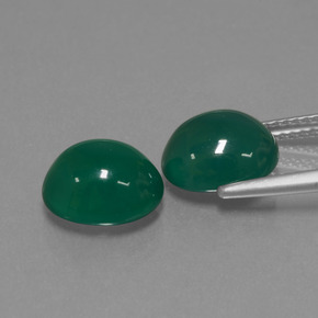 Gemme di Agata Verde naturale da 5.87 ct, Taglio ovale, Traslucido