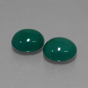 Gemme di Agata Verde freddo naturale da 6.36 ct, Taglio ovale, Traslucido