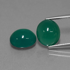 Agata naturale verde da 6,00 ct, taglio ovale, traslucido