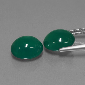 Agata naturale verde da 6,00 ct, taglio ovale, traslucido