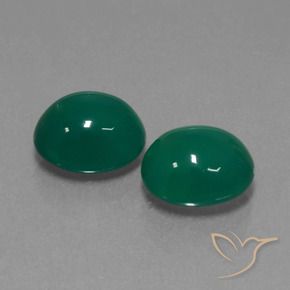 Gemme di Agata Verde medio intenso naturale da 7.06 ct, Ovale, Traslucido