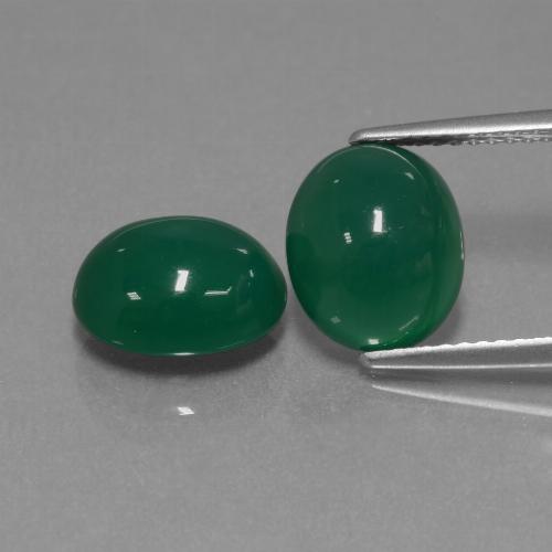 Agata naturale verde da 5,94 ct, taglio ovale, traslucido