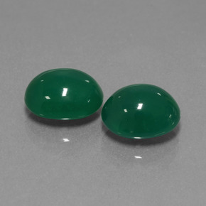 Agata naturale verde da 5,94 ct, taglio ovale, traslucido