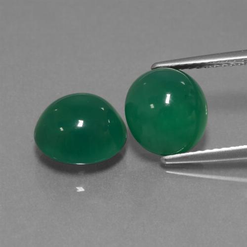 Agata naturale verde da 6,87 ct, taglio ovale, traslucido