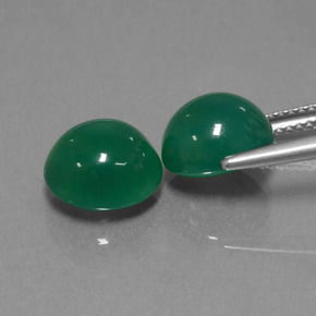 Agata naturale verde da 6,87 ct, taglio ovale, traslucido