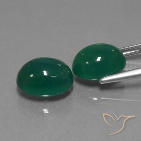 Gemme di Agata Verde medio naturale da 6.79 ct, Ovale, Traslucido