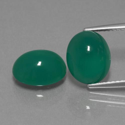 Agata naturale verde da 6,14 ct, taglio ovale, traslucido