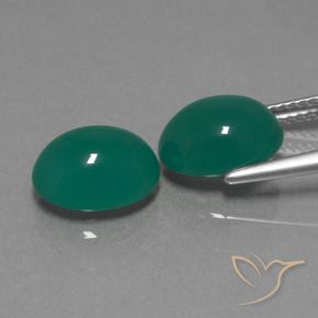 Gemme di Agata Verde medio naturale da 6.27 ct, Ovale, Traslucido