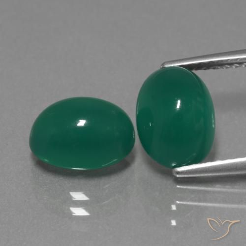 4.93ctw Naturale Verde medio Agata, Ovale, Traslucido