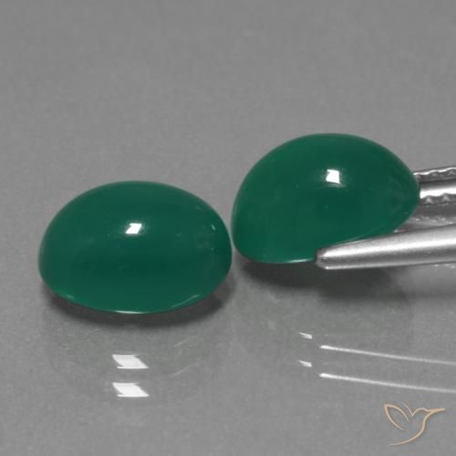 Gemme di Agata Verde medio naturale da 4.93 ct, Ovale, Traslucido