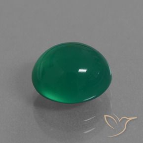 Agata Verde foresta naturale da 3.20 ct, Ovale, Traslucido