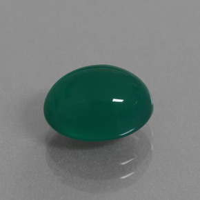 Agata Verde scuro naturale da 3.82 ct, Taglio ovale, Traslucido