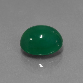 Agata naturale verde da 3,82 ct, taglio ovale, traslucido