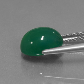 Agata naturale verde da 3,82 ct, taglio ovale, traslucido