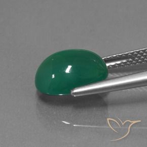 Agata Verde foresta naturale da 3.11 ct, Ovale, Traslucido