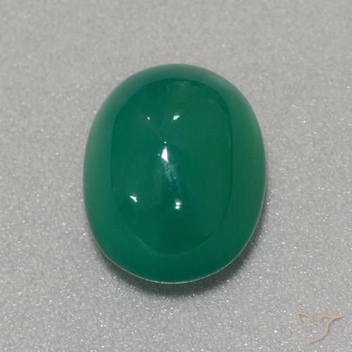 3.43ct Naturale Verde medio Agata, Ovale, Traslucido