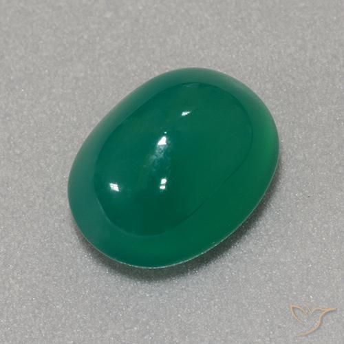 Agata Verde medio naturale da 3.43 ct, Ovale, Traslucido