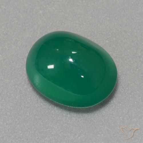 Agata Verde medio naturale da 3.43 ct, Ovale, Traslucido