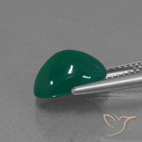 Agata Verde scuro naturale da 3.39 ct, Ovale, Traslucido