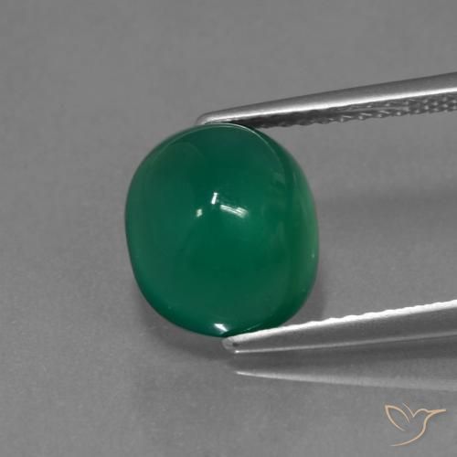 3.23ct Naturale Verde medio intenso Agata, Ovale, Traslucido