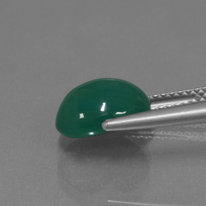 Agata naturale verde da 3,00 ct, taglio ovale, traslucido