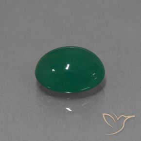 Agata Verde foresta naturale da 3.17 ct, Ovale, Traslucido