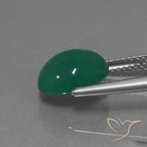 Agata Verde foresta naturale da 3.17 ct, Ovale, Traslucido