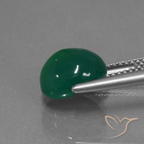 Agata Verde foresta naturale da 3.65 ct, Ovale, Traslucido