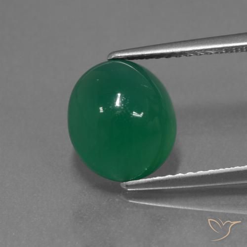 3.72ct Naturale Verde caldo Agata, Ovale, Traslucido