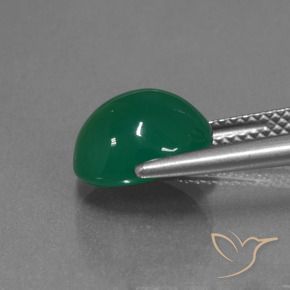 Agata Verde caldo naturale da 3.72 ct, Ovale, Traslucido