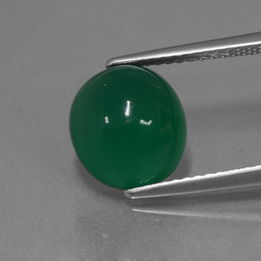 Agata naturale verde da 3,60 ct, taglio ovale, traslucido