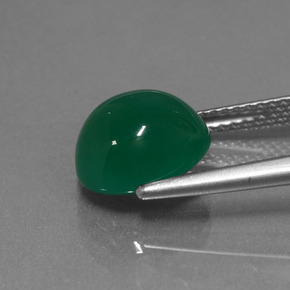 Agata naturale verde da 3,60 ct, taglio ovale, traslucido