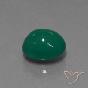 Agata Verde foresta naturale da 3.61 ct, Ovale, Traslucido