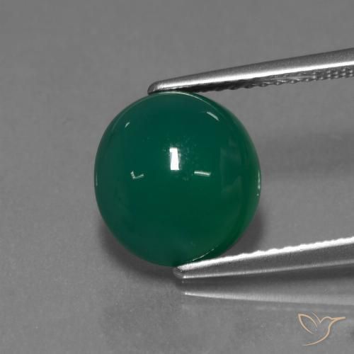 3.61ct Naturale Verde medio Agata, Ovale, Traslucido