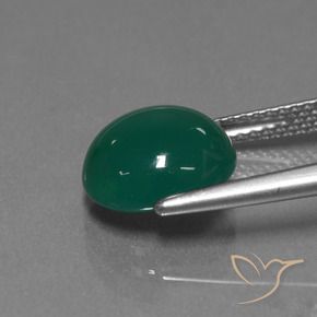Agata Verde medio naturale da 3.61 ct, Ovale, Traslucido