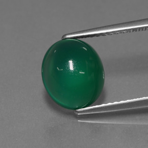 Agata naturale verde da 3,01 ct, taglio ovale, traslucido
