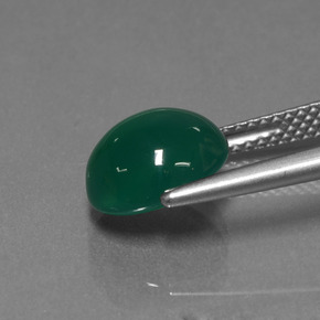 Agata naturale verde da 3,01 ct, taglio ovale, traslucido