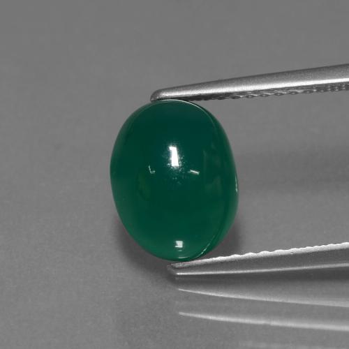 Agata Verde naturale da 2.95 ct, Taglio ovale, Traslucido