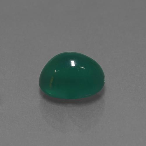 Agata Verde scuro medio naturale da 2.84 ct, Taglio ovale, Traslucido