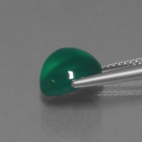 Agata Verde scuro medio naturale da 2.84 ct, Taglio ovale, Traslucido