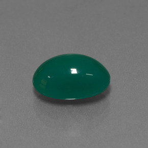 Agata naturale verde da 2,88 ct, taglio ovale, traslucido