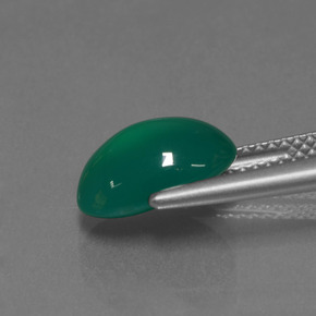 Agata naturale verde da 2,88 ct, taglio ovale, traslucido