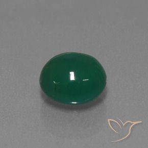Agata Verde giallastro naturale da 3.42 ct, Ovale, Traslucido