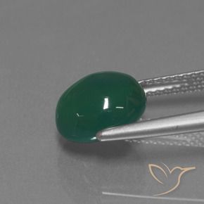 Agata Verde giallastro naturale da 3.42 ct, Ovale, Traslucido