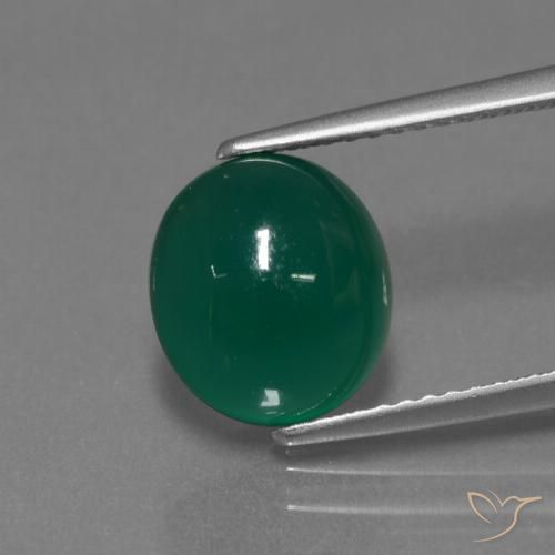 3.60ct Naturale Verde medio Agata, Ovale, Traslucido