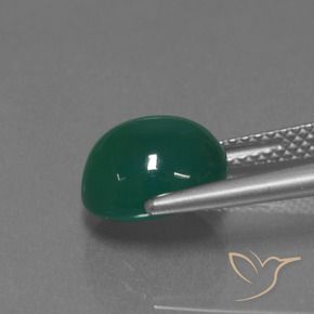 Agata Verde medio naturale da 3.60 ct, Ovale, Traslucido